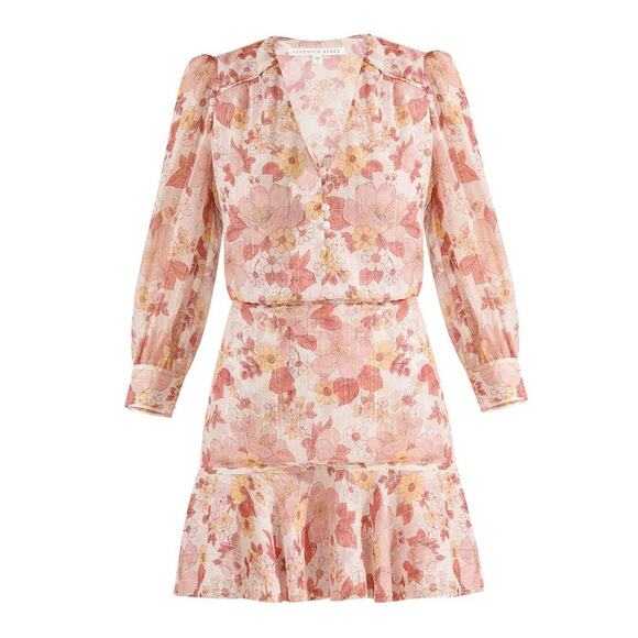 Veronica Beard Floral Mini Dress - Pink and Cream - Picture 5 of 13